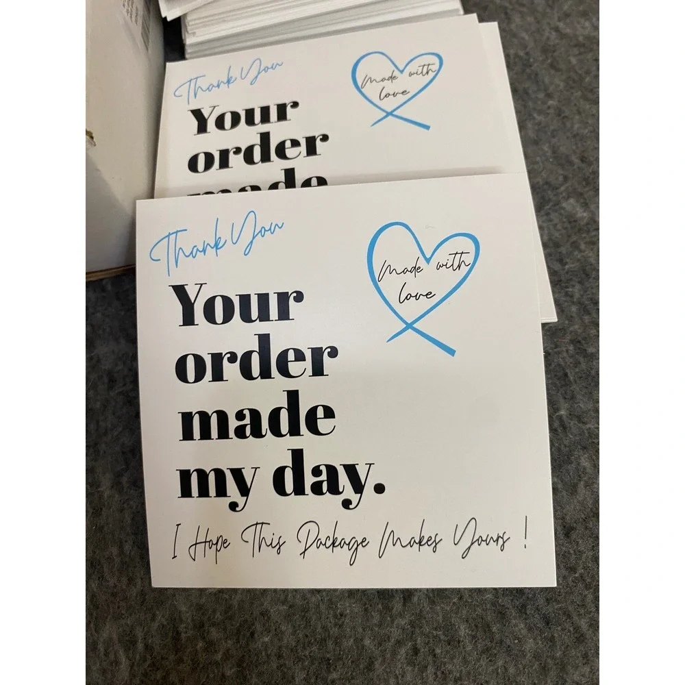 QualityVibe 120 Pack Small Business Thank You Cards 4x4 Square Ecommerce Notes